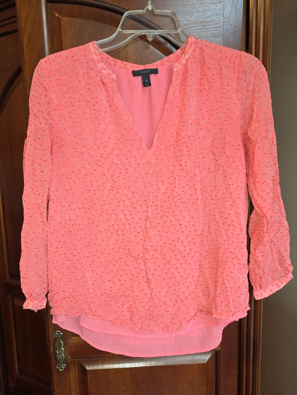 J. Crew Textured V-Neck Blouse 4